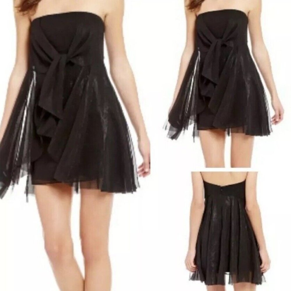 New Free People Good For You Black Strapless Dress Size 0 Mini